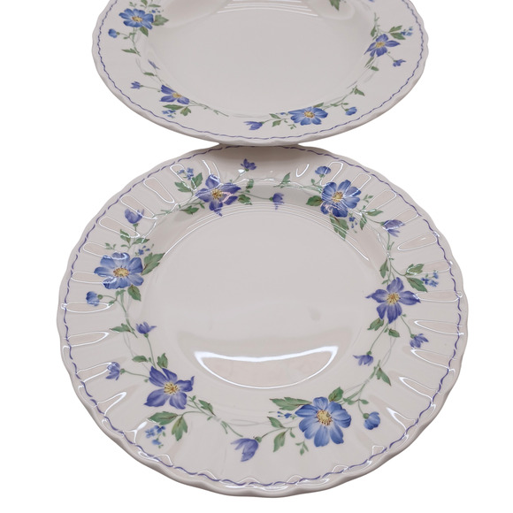 Mikasa Maxima Rotunda CAJ02 Plate Set – Blue Floral Japan Fine China Set of 4 - Picture 4 of 9